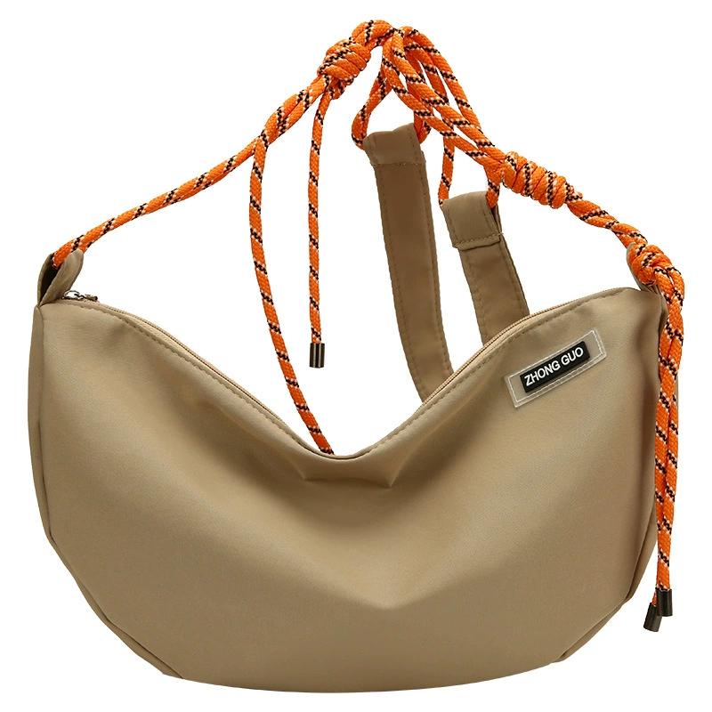 Nowe torby na ramię z nylonu, vintage, jednolity kolor, torba typu hobo, swobodna, duża pojemność, torba diagonalna, modna, uniwersalna torebka damska