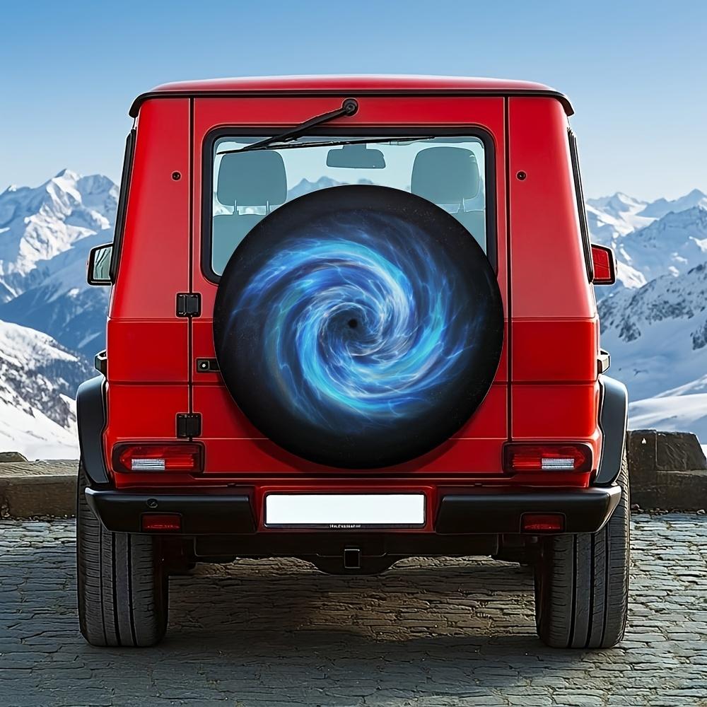 1pc, Universal 14-17 Inch Spare Tire Cover, Super Cool Blue Nebula Galaxy Swirl Design, Suitable for Off-Road Modification, Outdoor Self-Driving, Spac