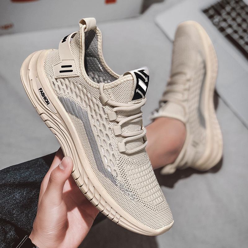 Mesh Fly-woven Breathable Casual Shoes Men, Fashionable, Lightweight and Comfortable Sports Shoes, Versatile Travel Shoes