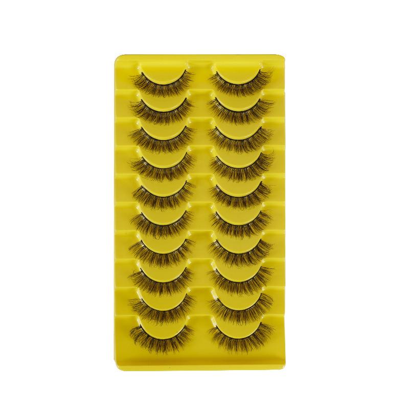 10 Pairs of 3D Fluffy Thick False Eyelashes - Natural Curling Style