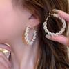 Temperament Pearl Winding Earrings Women'S Retro High-End Earrings Fashion Exaggerated Personality Large Earrings