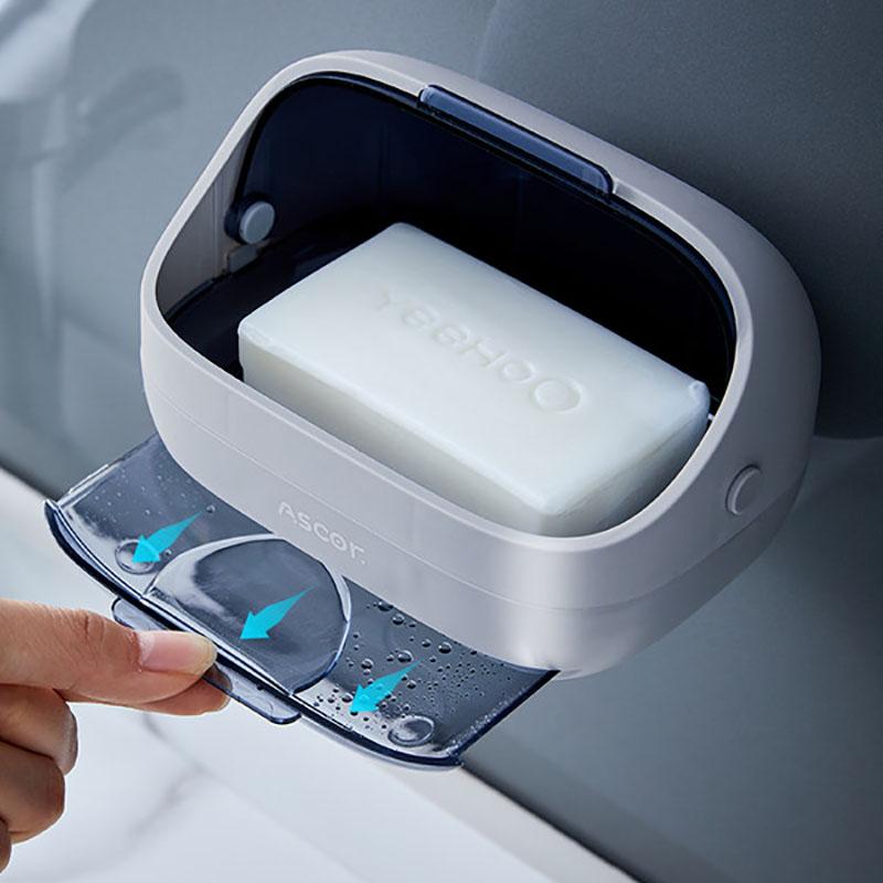 Mengni Vodotěsná miska na mýdlo do vany, nástěnný dávkovač mýdla do koupelny, dutá odtoková mýdlenka, držák na mýdlo, domácí koupelnové doplňky