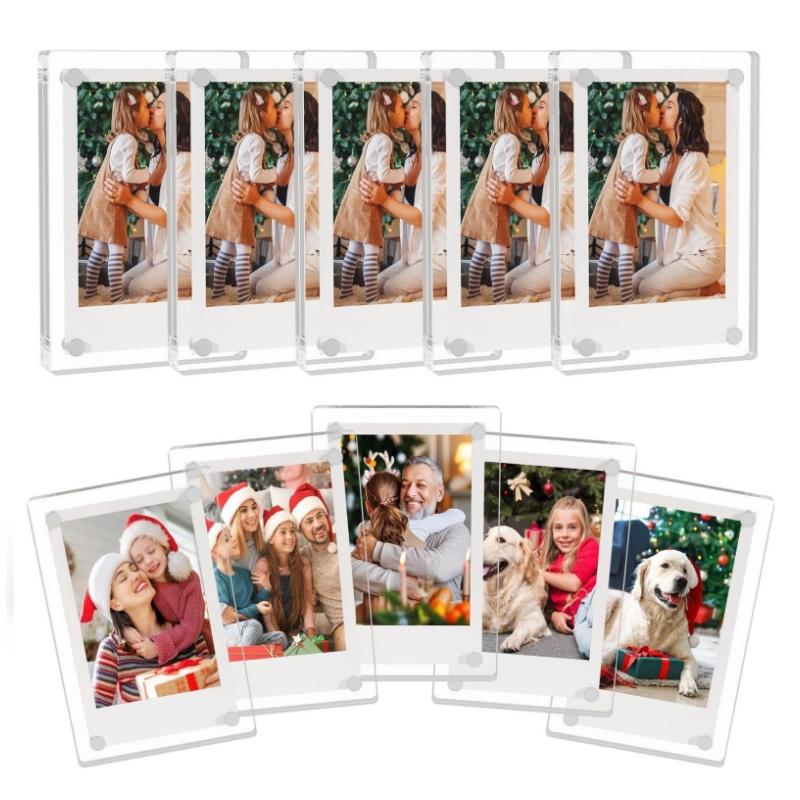 1/6pcs Clear Magnet Photo Frames Acrylic Insert Photo Holders Magnetic Fridge Picture Display Frame Home Office Storage Tools