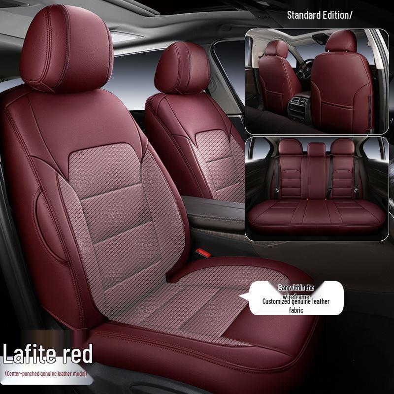 Genuine Leather Car Seat Cushion for 2015-2016 Ford Hatchback/Sedan - Full Wrap Design