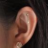 Korean-European F136 Titanium Zircon Pendant Lip and Ear Bone Stud Earrings, G23 Titanium Cool Style.