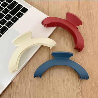3pcs Curved Hair Clip Large Simple Back of the Head Hair Clip Sandblasted High-end Hair Clip for Women
