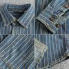 Men's Spring/Fall Striped Lightweight Denim Shirt Youthful Simple Commuter Jacket