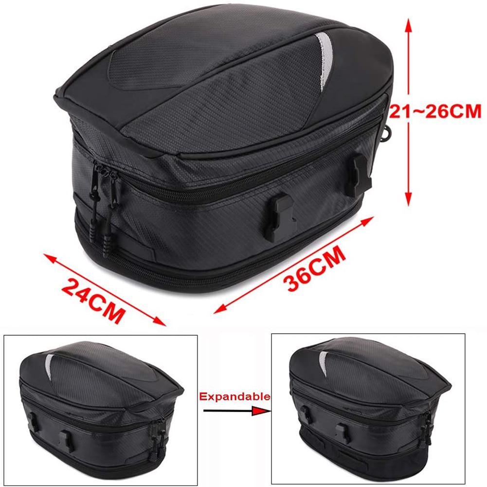 Motorcycle Seat Bag Tail Bag Saddlebags Waterproof Luggage Bag Multi Functional PU Leather Motorbike Helmet Bag Storage