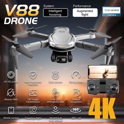 Neue V88 Drohne 4K HD Doppelkamera Luftaufnahmen Smart Schweben Fernbedienung Klappflugzeug Geschenk 360° Roll RC Quadcopter Spielzeug Kinder
