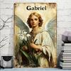 GabrielAngelArt Aluminum Angel Gabriel Yard Sign - Vintage Metal Wall Hanging, Multipurpose Garage/Cafe/Bar Decor
