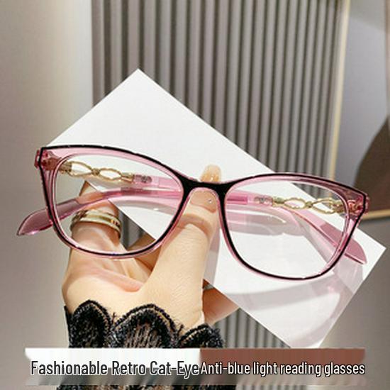 Men's Retro Anti-Blue Light Reading Glasses - Metal Frame for Middle-Aged and Older Users