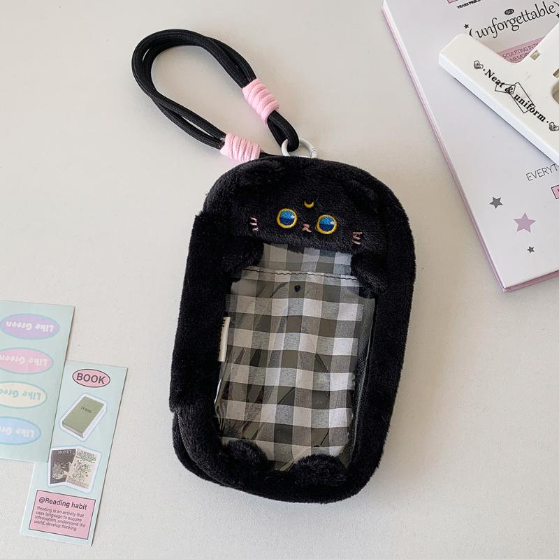 Cartoon Plush Doll Dustproof Storage Bag Doll Display Bag With Keyring Mini Mystery Box Dolls Organizer Pouches For 15Cm Doll