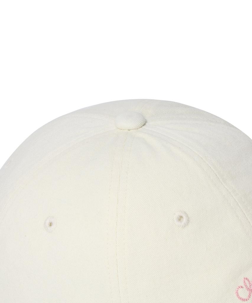 COVERNAT WOMAN Clover Heart Boucle Embroidery Ball Cap Ivory