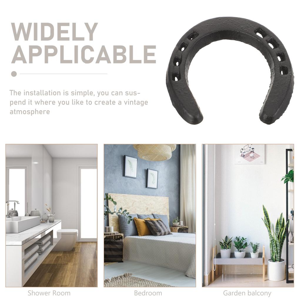 Horseshoe Wall Decor Cast Iron Metal Home Art Ornament For Living Room Bedroom Bathroom Kitchen Office Study Vintage