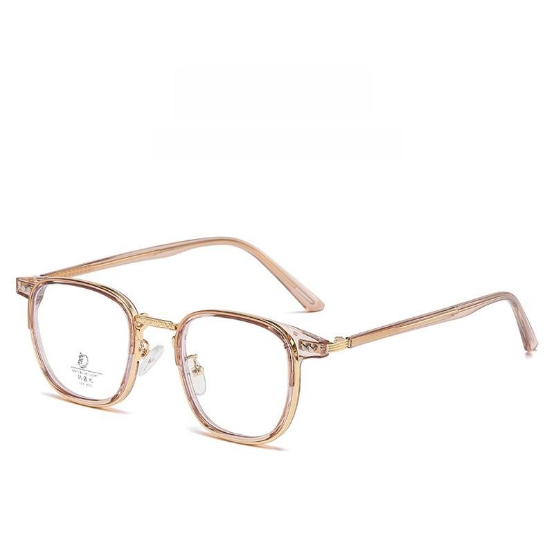 Retro Metal Tr Frame Eyeglasses With Blue Light Blocking For Men And Women