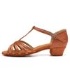 Peep Toe Kids Girls Ballroom Dance Shoes Latin Salsa Low Heel 3.5cm Soft Sole Indoor