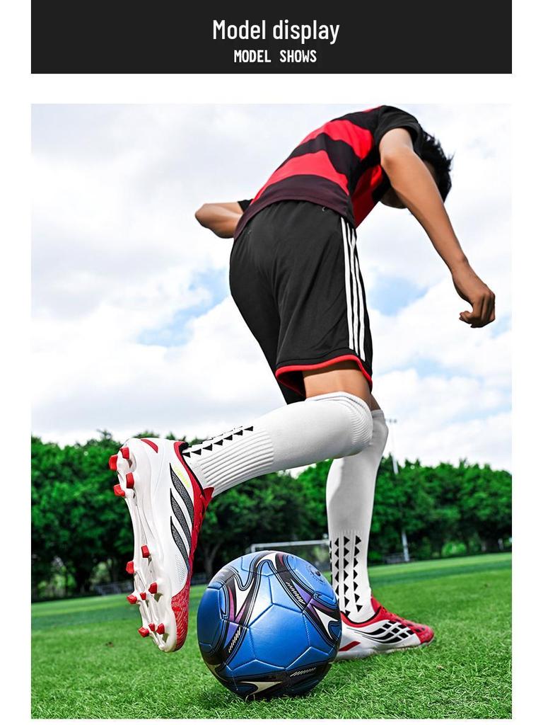 Unisex AG Long Spike Soccer Shoes - Ideal for Teens & Students In Training and Competition