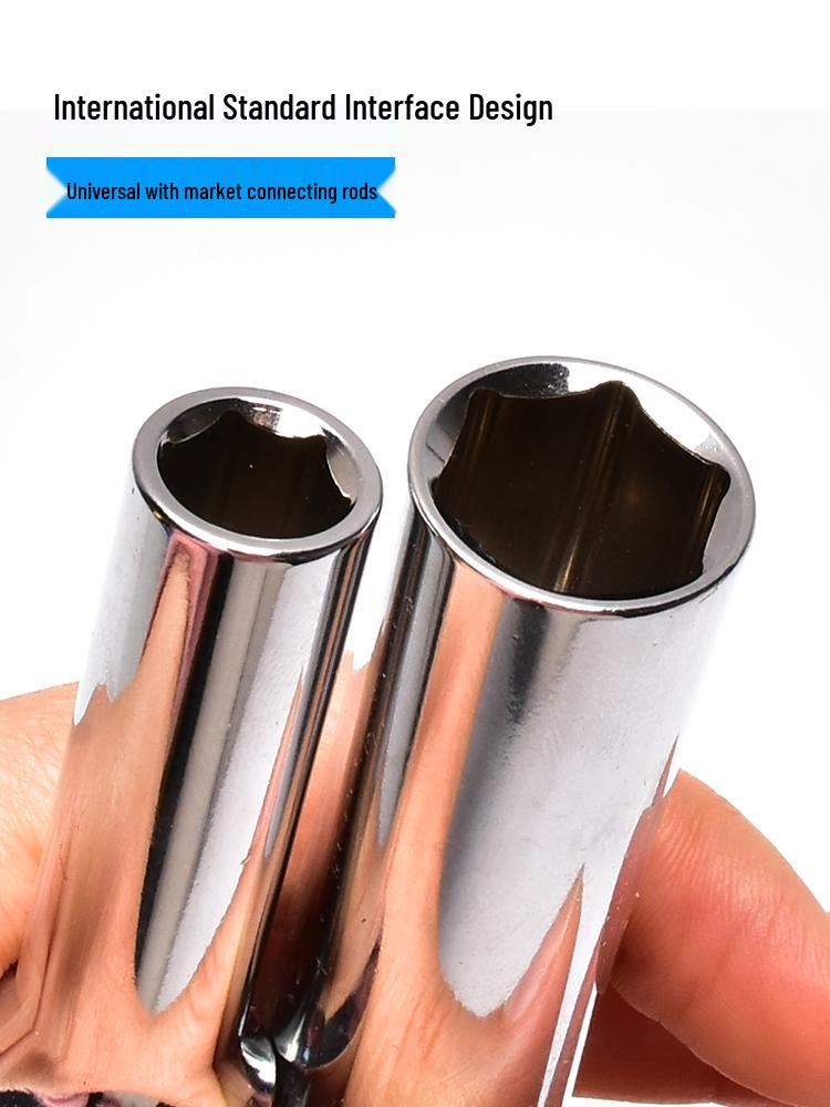 Dafei Hexagonal Extended Socket Head Set 8-32mm, 1/2" Ratchet Wrench Socket, Hollow Type.