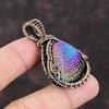 Titanium Coated Shell Pendant Copper Wire Wrapped Pendant Handmade Jewelry Sea Shell Gemstone Pendant Antique Copper Jewelry Wrapped Pendant