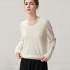 Autumn Winter Women's V-neck Sequined Tassel Pullover Cashmere Sweater