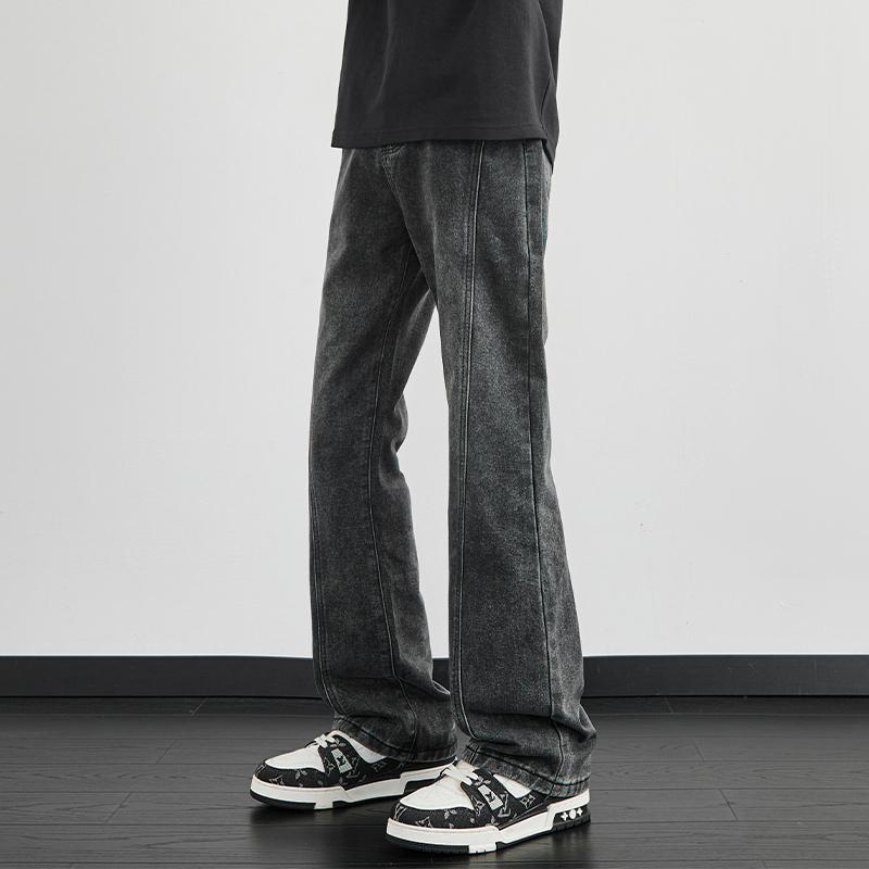 High-end Micro-pull Jeans Men's 2025 Summer Slim-fit Flared Pants Boys American High-street Scimitar Pants Men