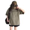 Koreanischer Stil Sommer-T-Shirt für Mädchen - Kurzarm, Trendy, Lockerer Schnitt, Rundhalsausschnitt, Personalisiert, Vielseitiges Oberteil für größere Kinder.