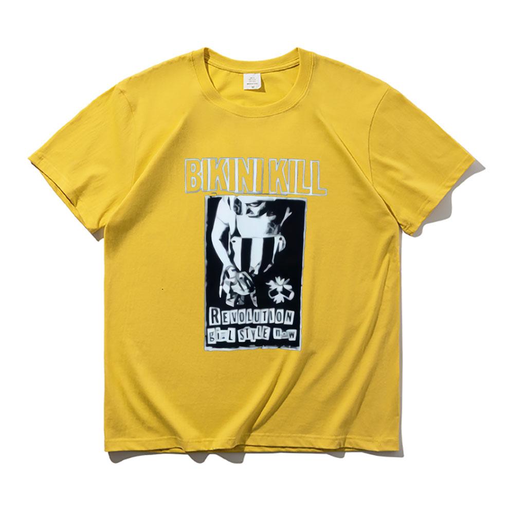 

BIKINI KILL Панк-рок Riot Grrrl Феміністська Графічний принт Футболка Чоловіча Жіноча Мода Чорна Футболка Короткий рукав Чиста бавовна Топи Футболка M