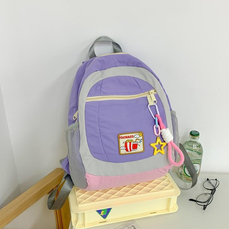 School bag summer new cute Korean children's research small backpack Coco love love ice cream contrasting color soft girl travel backpack