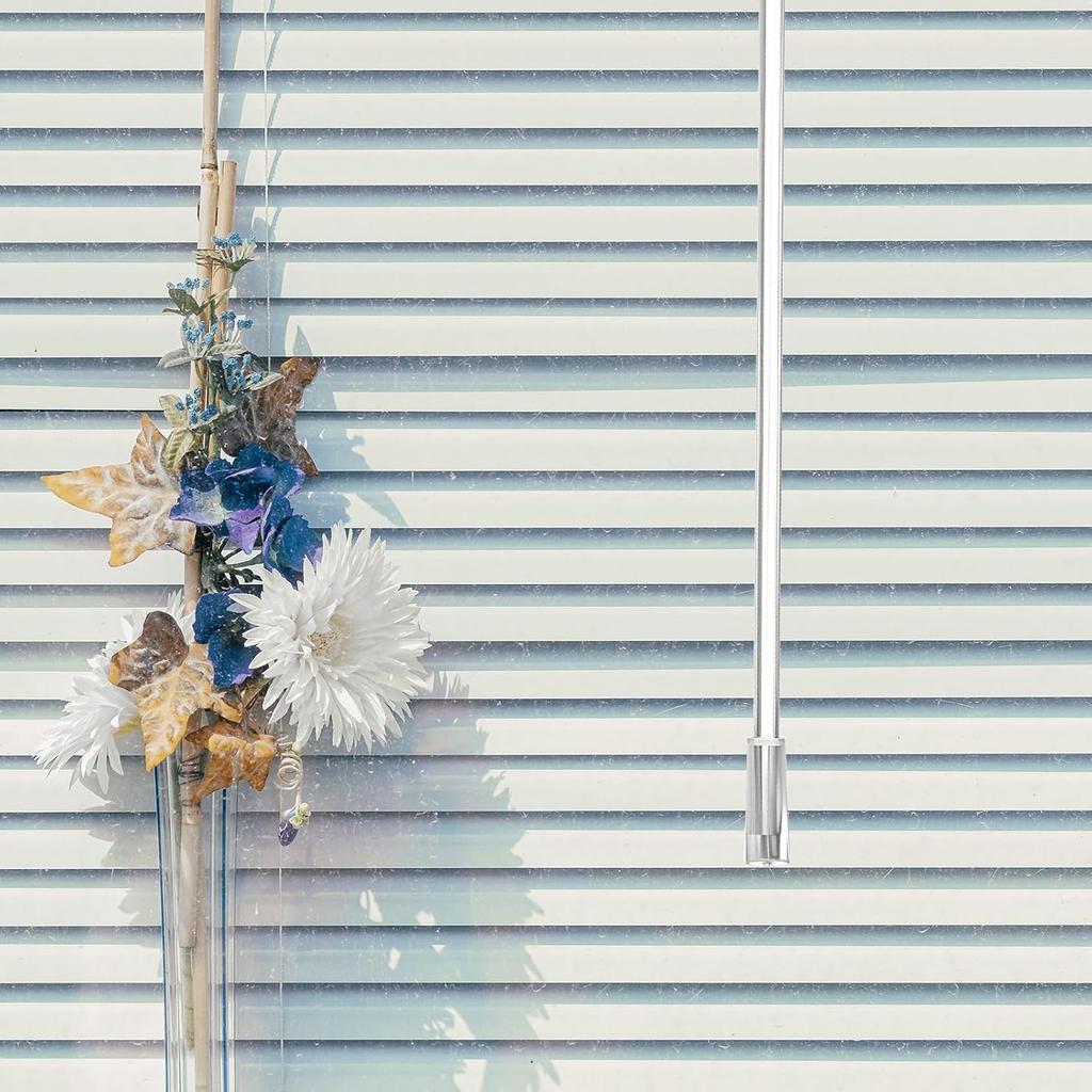 2PCS 12 Inches Blind Wand Replacement with Hook Vertical Blinds Replacement Parts Clear Blinds Stick with Hook and Handle Curtain Stick Blind Tilt
