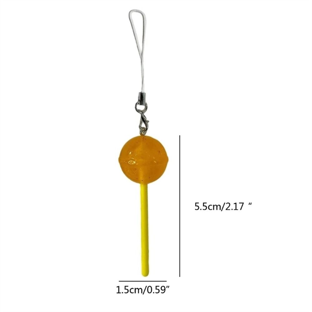 Playful Candy Lollipop Pendant Phone Charm Lollipop Keychain Men Women Phone Lanyard  Jewelry Gifts