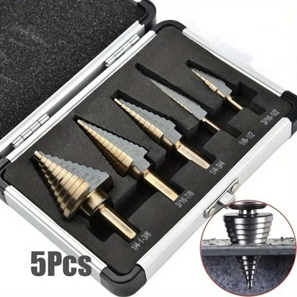 5Pcs Conical Carbide Multiple Hole Drill 50 Sizes Drill Perforator Durable Cone Drill  Wood Drilling