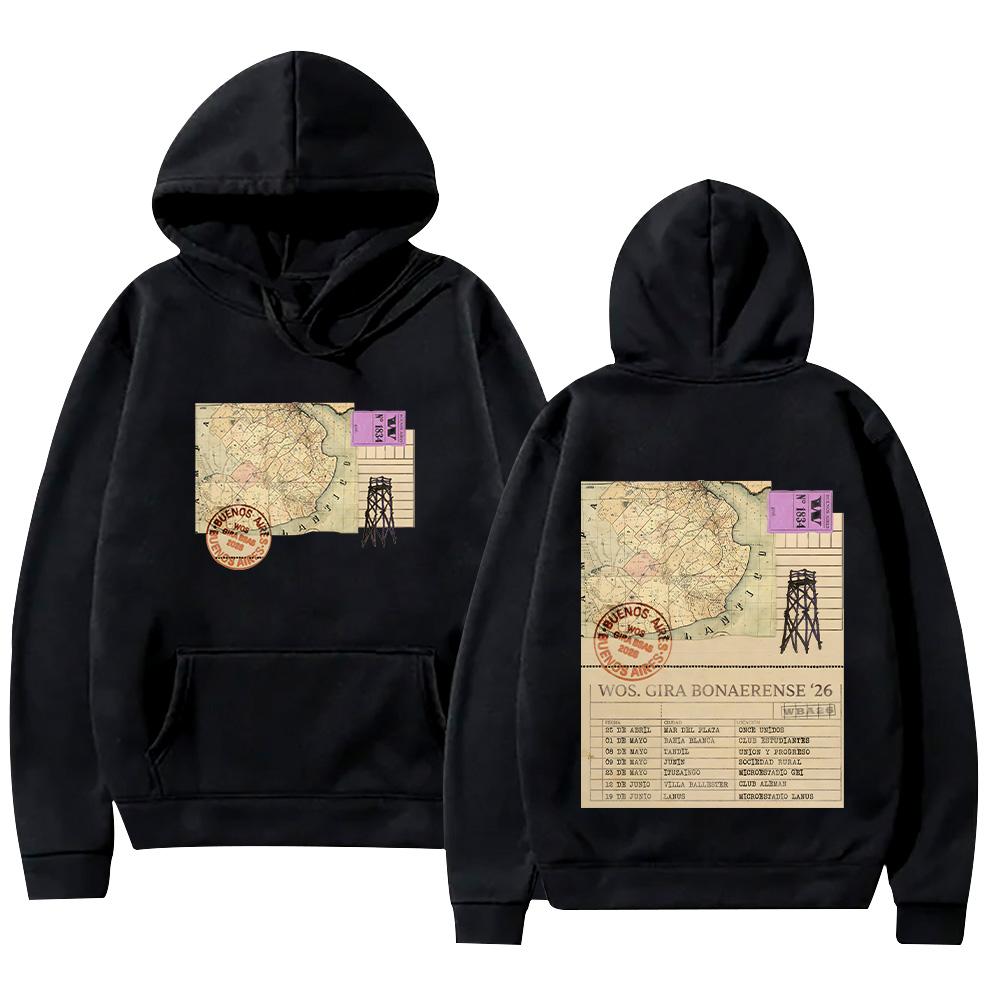 WOS.GIRA BONAERENSE '26 Hoodies Rapper WOS Merch Clothes Men Women Pop Music Fashion Streetwear High Street Pullovers