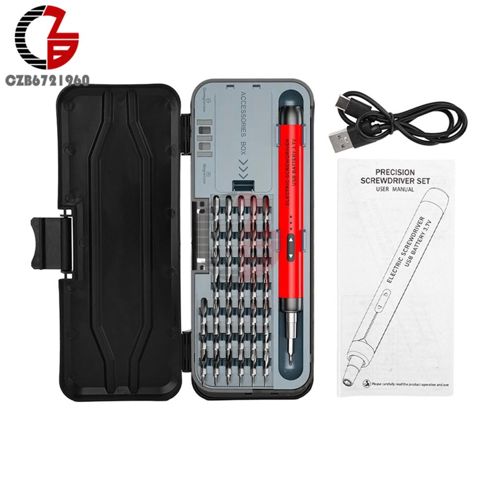USB Electric Screwdriver Set High Torque Screwdriver Power Tool Mini Drill Bits Precision Screwdriver Head Kit Home Repair Tools