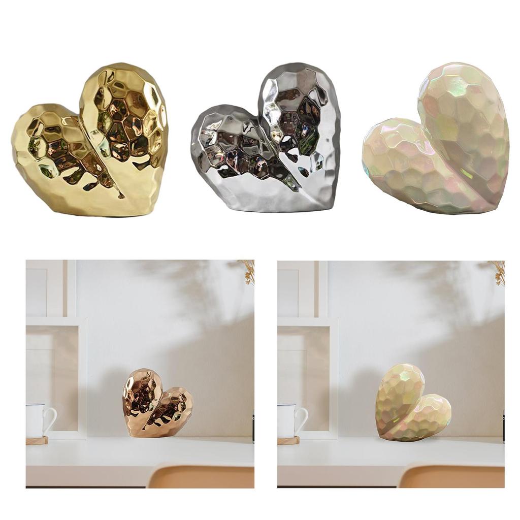 Heart Sculpture Decor Ceramic Modern Art Sculpture Statue for Engagement Thanksgiving Bathroom Bedroom Mother's Day Gift