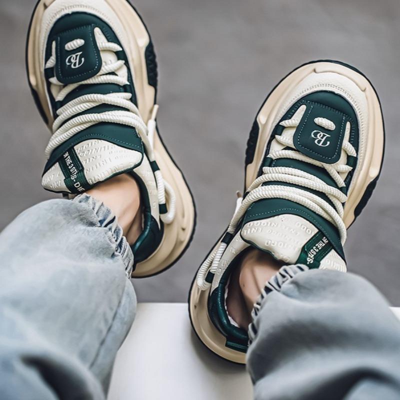 Autumn Versatile Men Lace-up Sneakers Designer Men Thick Bottom Vulcanized Shoes Outdoor Wear-resistant Running Shoes Zapatillas