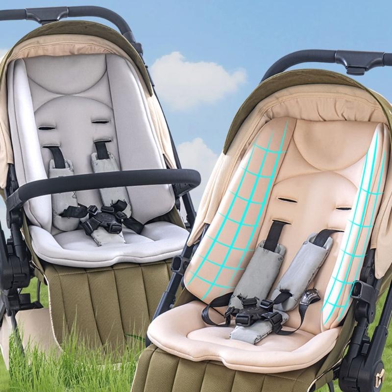 Machine Washable Infant Strollers Cushion Comfortable Cotton Seat Pad Multiple Fasteners Hole For Most Carriages