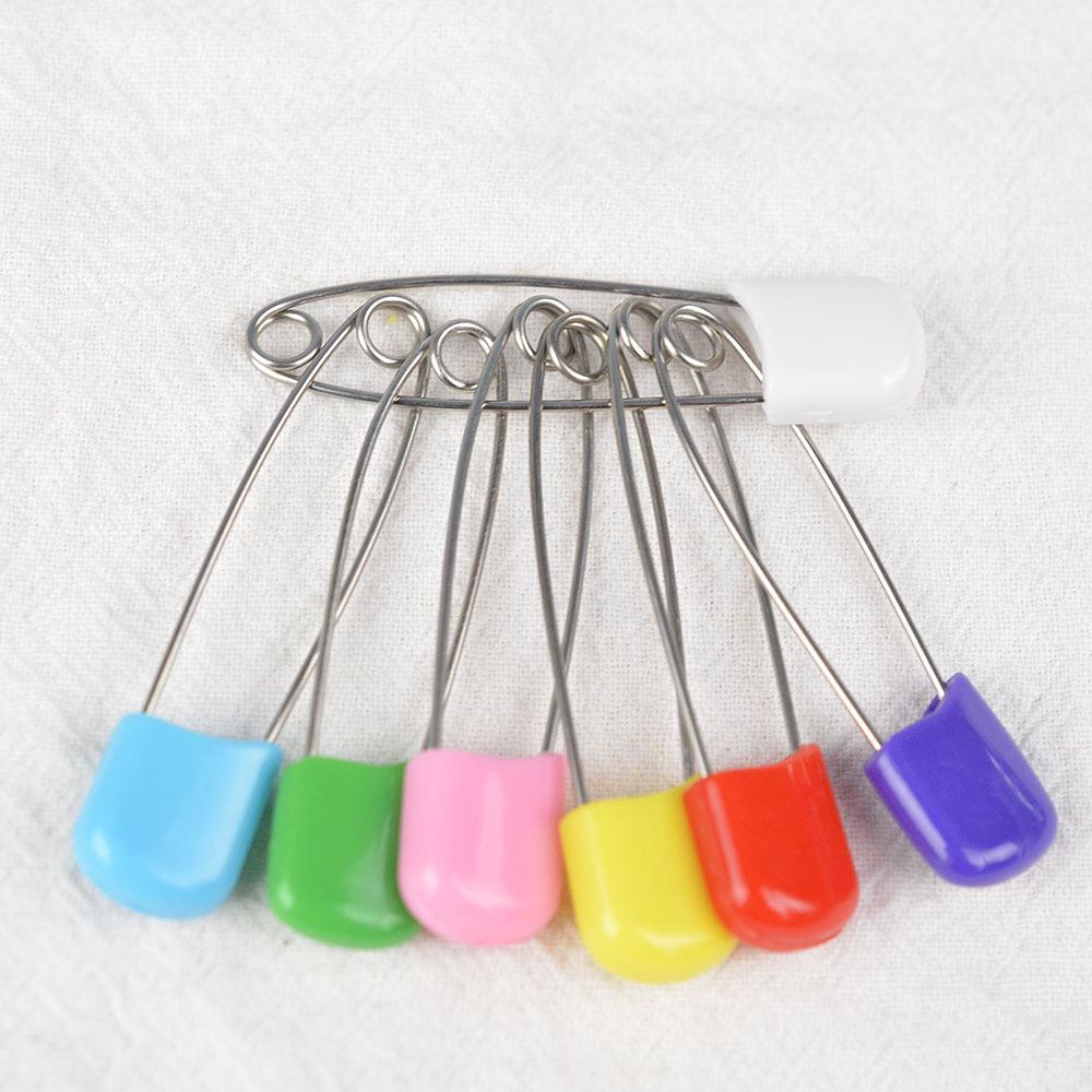 Smiling Face Baby Safety Pins, Plastic, Medium (40mm) & Large (55mm)