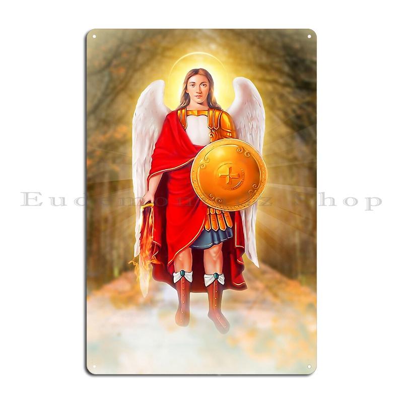 St Florian Icon Patron Saint Of Firefighters Saint Lawrence Archangel Michael Metal Wall Mural Garage Create Tin Sign Poster