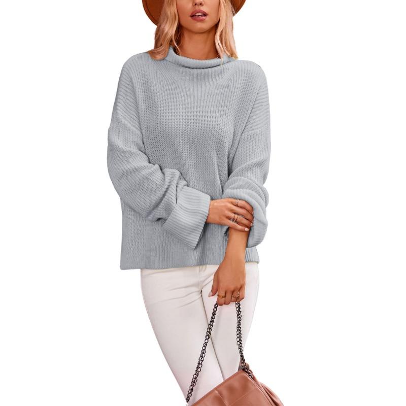 

Женский зимний свободный повседневный свитер с круглым вырезом XL светло-серый