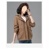 Spring Autumn Casual Women's Short Jacket Middle Aged Mothers Hooded Baseball