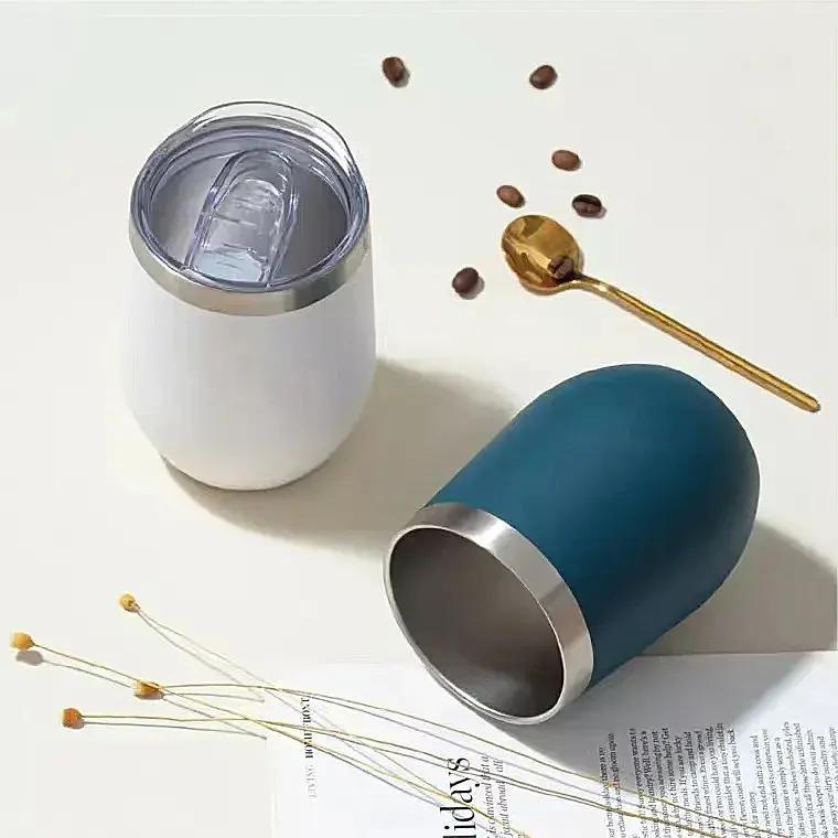 Hot-Selling 12oz Straight Cup Stainless Steel Double Wall Vacuum Insulated Wine Tumbler Straw Travel Office Use Modern