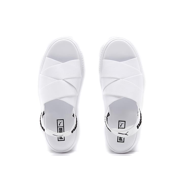 Puma Platform Trace Sports Sandals White Black Womens 365478-02