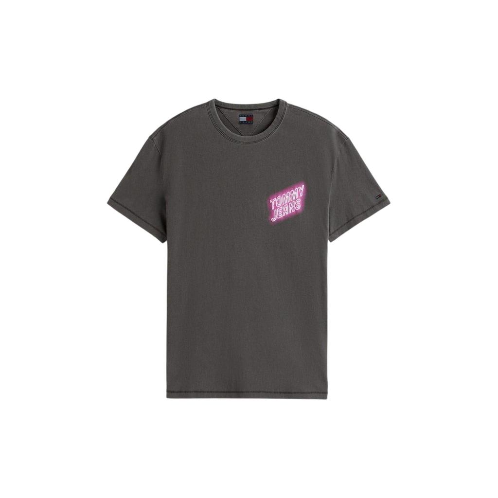 Tommy Jeans Mens Neon Sign Crew Neck T-Shirt