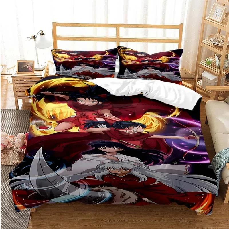 3D Printed Anime Inuyasha Duvet Cover Sesshoumaru Bedding Set and Double Twin Full Queen King Adult Kids Bedclothes Quilt Cover