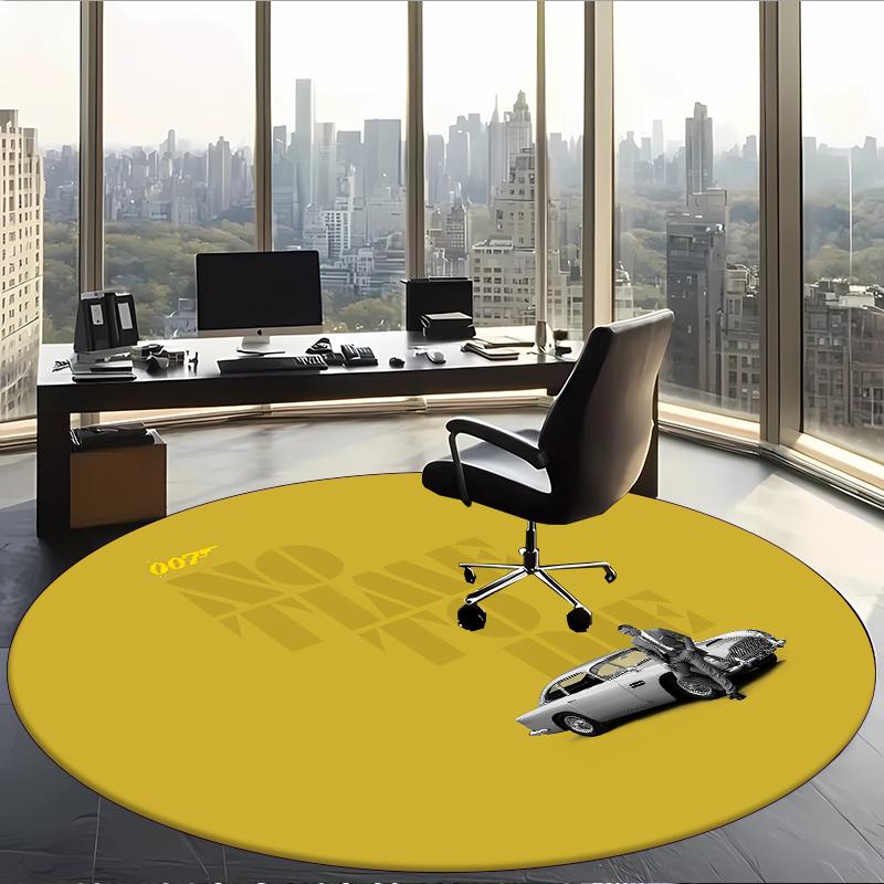 007 (1) Round Office Rug Decorative Floor Rug for Office Bedroom Living Room and Home Space