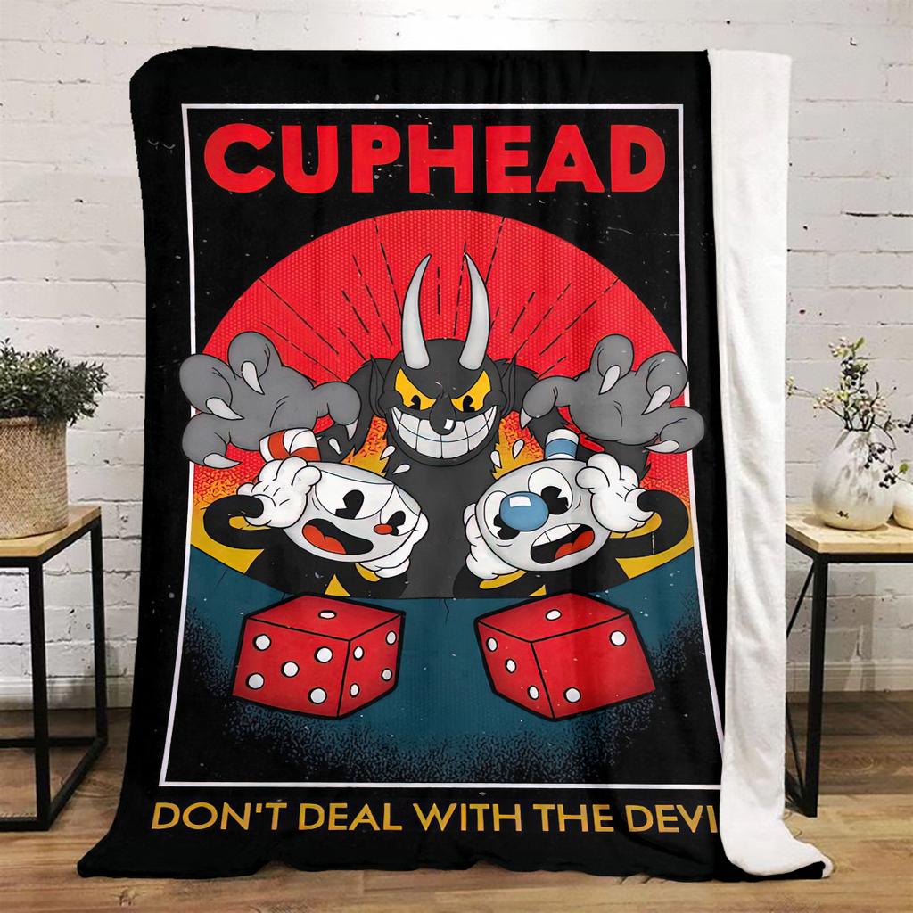 Cuphead's Devil Deal Soft Comfortable All Seasons blanket Sofa Office Naps blanket Outdoor Travel throw Perfect Gift