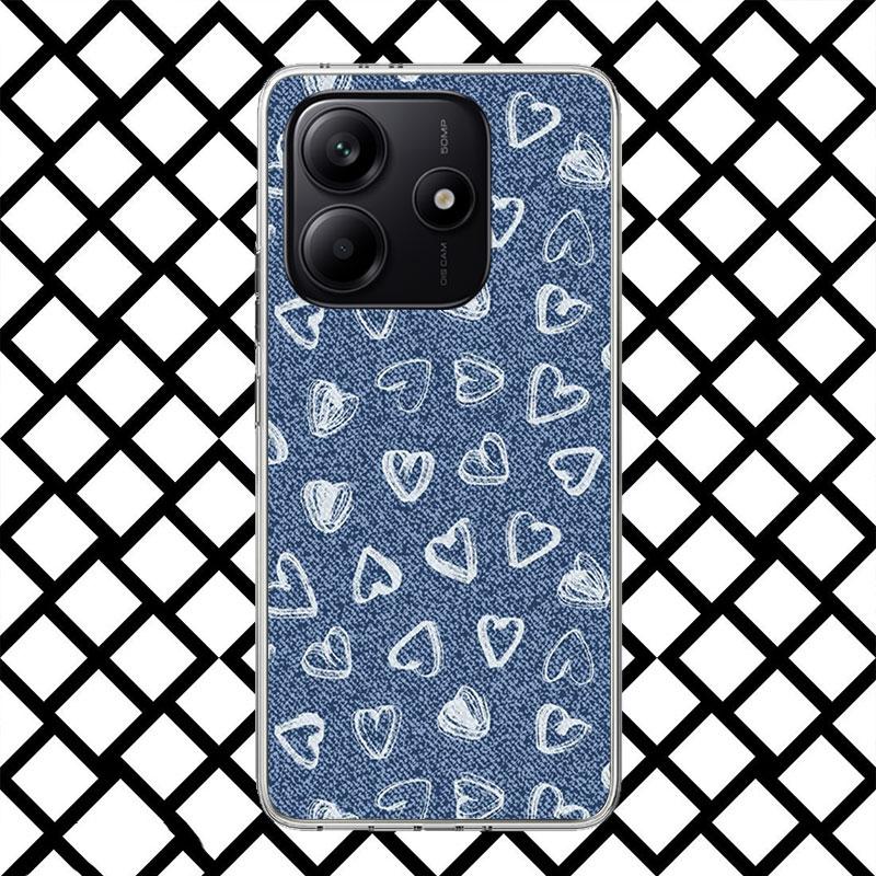 Retro Denim Embrpoidery Phone Case for Xiaomi Redmi Note 15 14 14S 13 12 12S 11 Pro Plus 11E 11T 11S 10S 5G Soft Cover Fundas Re