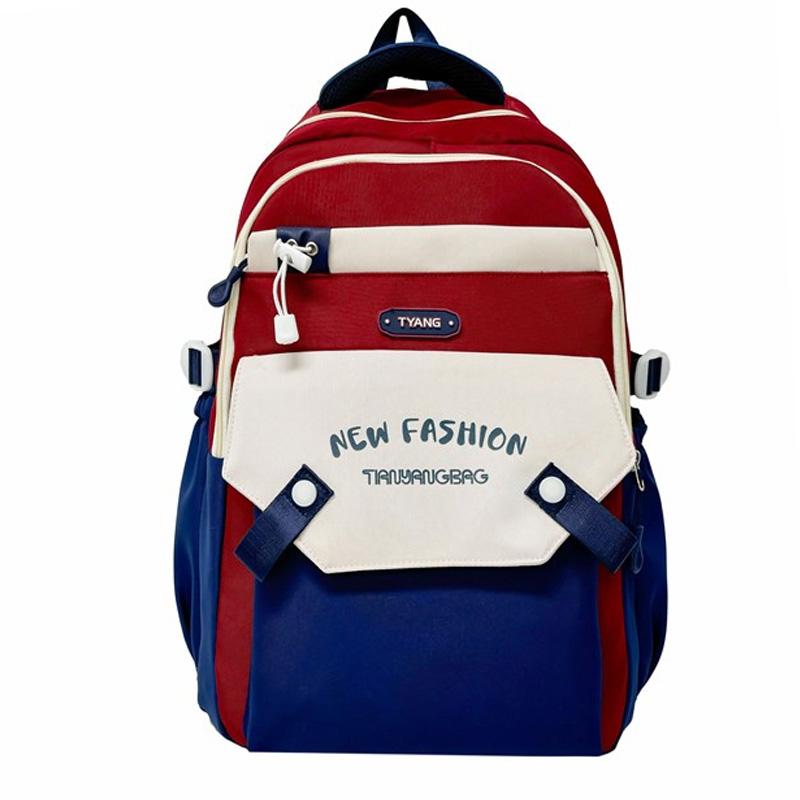 Color Block Schoolbag Women's Large Capacity Backpack Commuter College Style Backpack