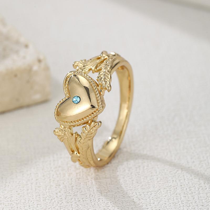

Fashionable and Trendy Carved Patterns Can Be Opened with A Heart-shaped Ring, Women s Personalized Holiday Party Zircon Gifts 9