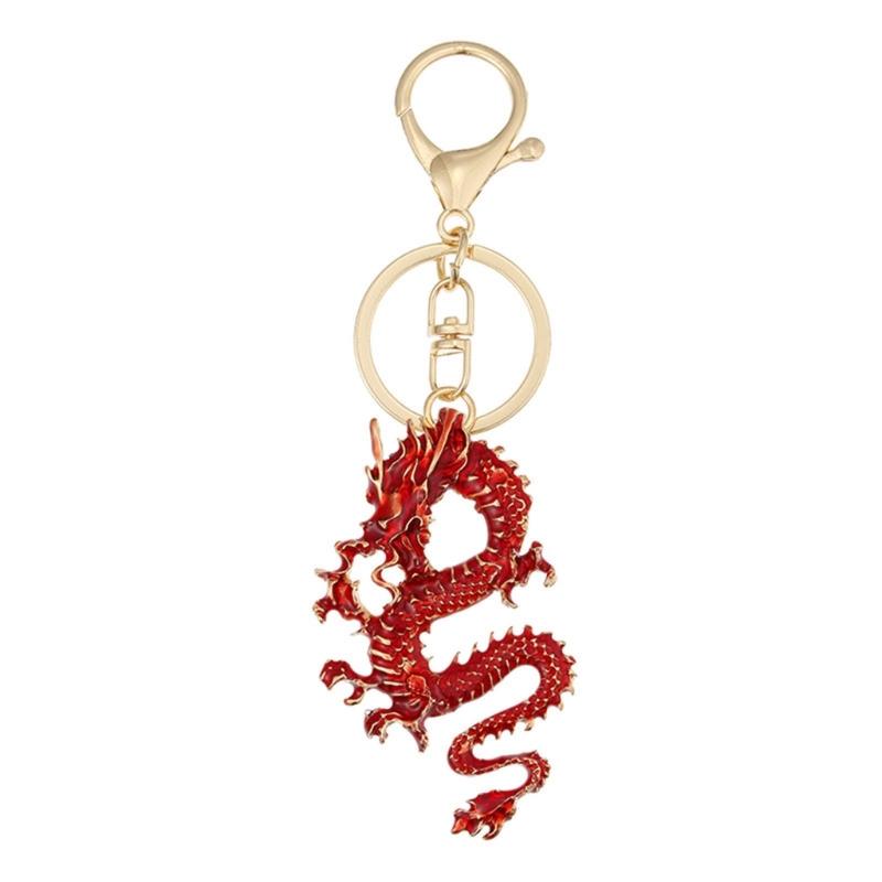 Eye Catching Key Chain Pendant Chinese Dragon Key Rings for Phones Crystal Decor